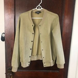 Lulu’s suede bomber jacket